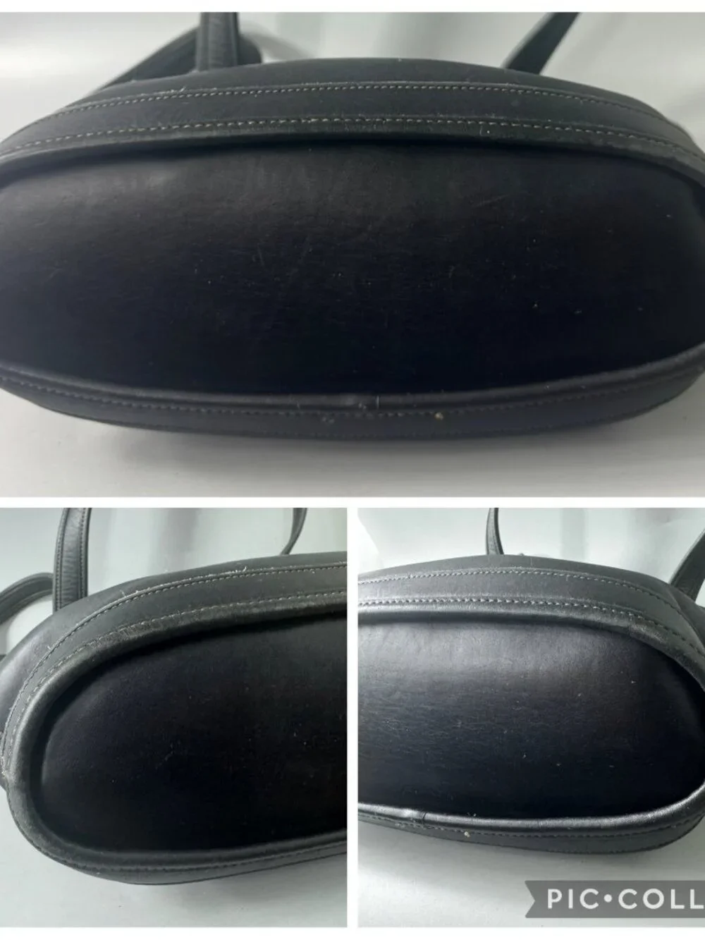 Authentic Vintage Coach 9302 Black Leather Bleeker Basket Bag